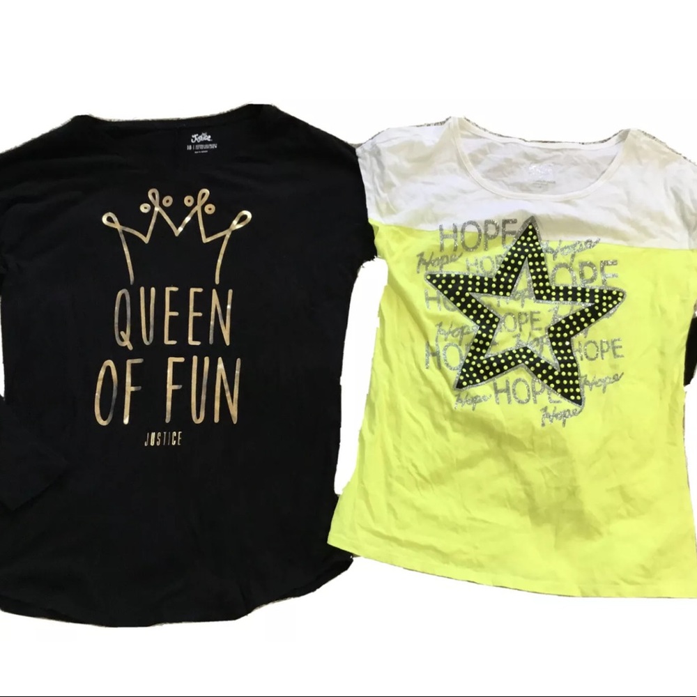 JUSTICE Girls size 18 QUEEN HOPE SHIRTS BUNDLE